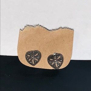 3/$7 Small Bronze Heart-Shaped Earrings